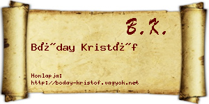 Bóday Kristóf névjegykártya